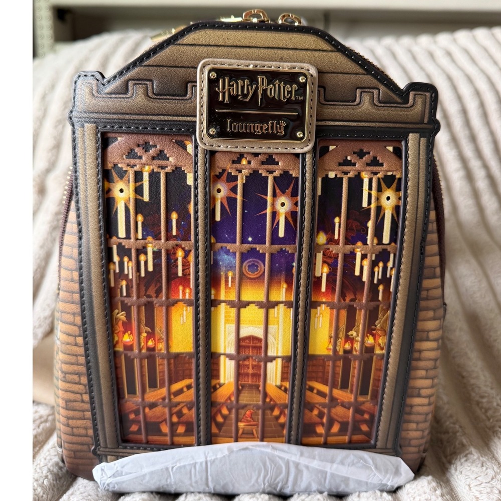 Loungefly Harry Potter Great‎ Hall Mini Backpack Brown Hogwarts